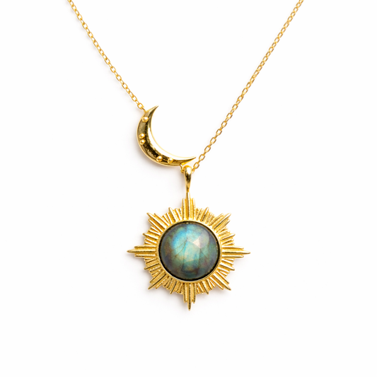Sun and Moon Labradorite  Necklace