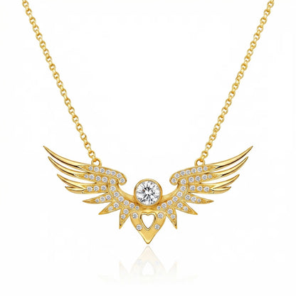 Winged Heart Gold Vermeil Necklace
