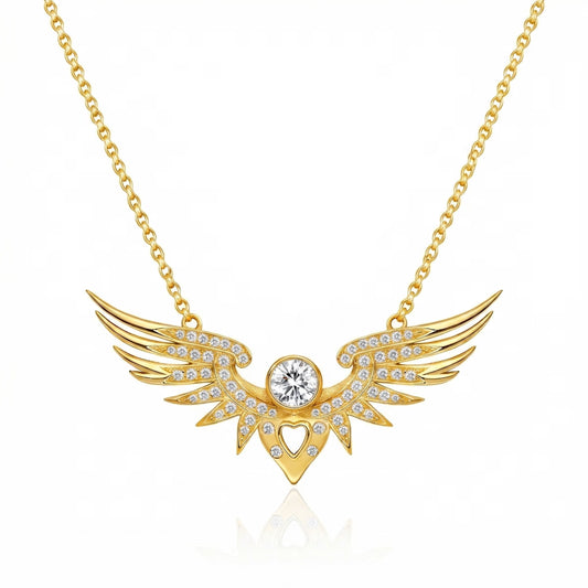 Winged Heart Gold Vermeil Necklace