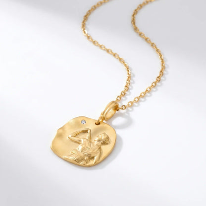 Artemis the Huntress Gold Vermeil Coin Necklace - ORMIRO