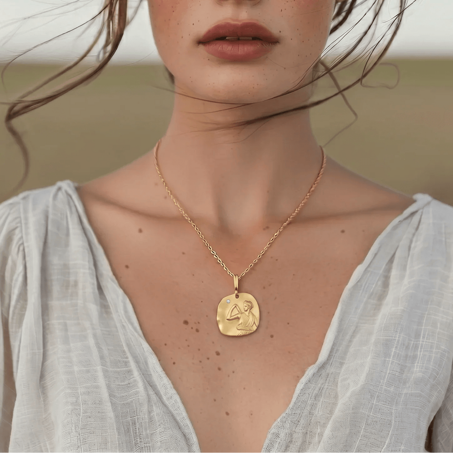 Artemis the Huntress Gold Vermeil Coin Necklace - ORMIRO