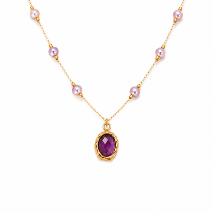 Asteria Amethyst & Pearl Necklace - ORMIRO
