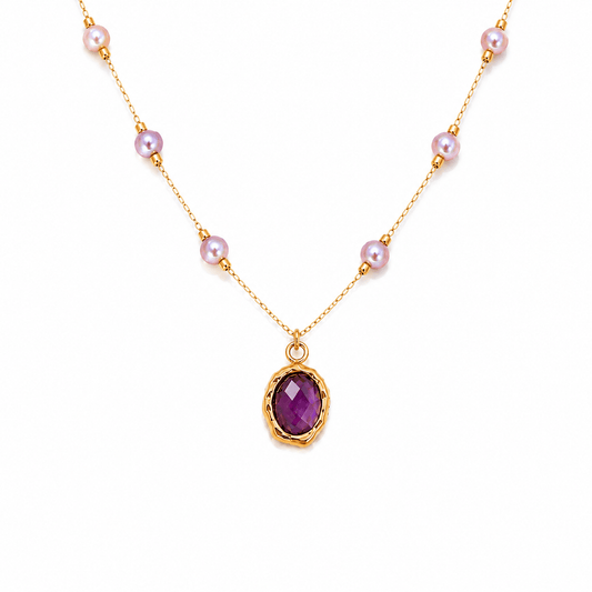 Asteria Amethyst & Pearl Necklace - ORMIRO
