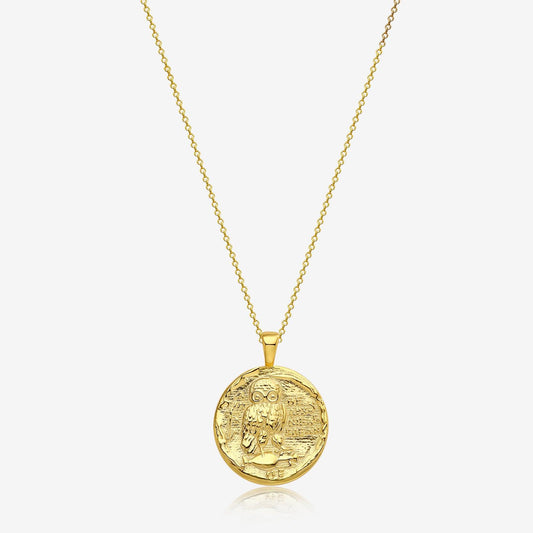 Athena's Owl Greek Coin Necklace - ORMIRO
