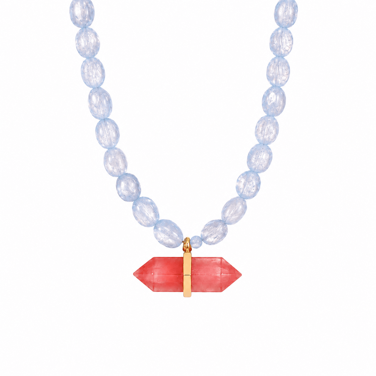 Avalon Watermelon Quartz Beaded Necklace - ORMIRO
