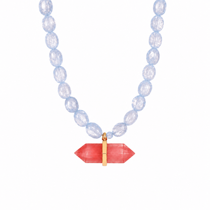 Avalon Watermelon Quartz Beaded Necklace - ORMIRO