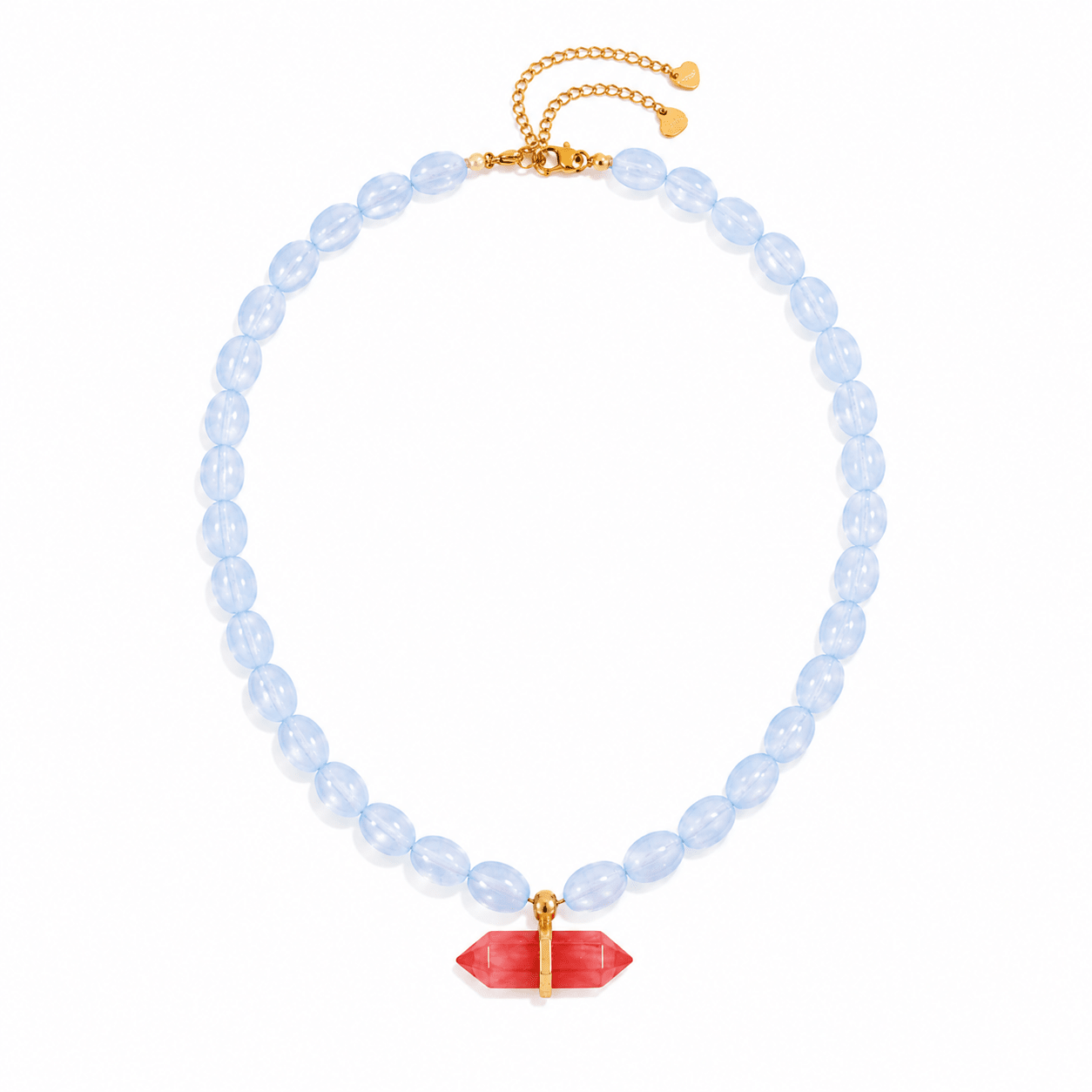 Avalon Watermelon Quartz Beaded Necklace - ORMIRO