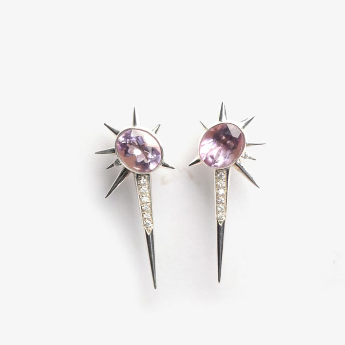 Cosmic Love Amethyst Earrings - ORMIRO