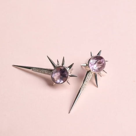 Cosmic Love Amethyst Earrings - ORMIRO