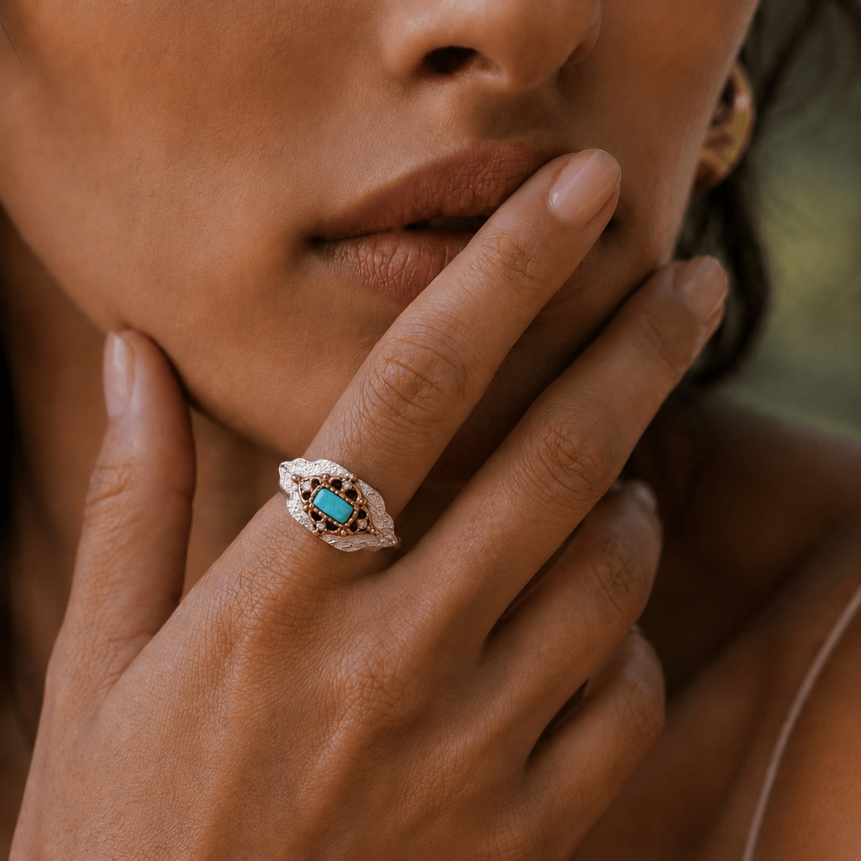 Dakini Turquoise Necklace & Ring Set - ORMIRO