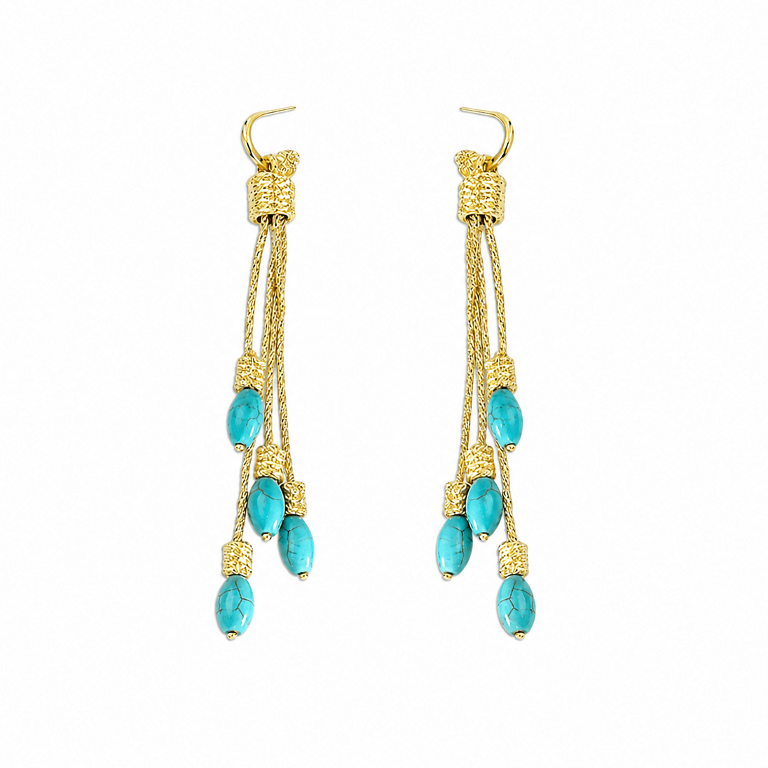 Dakini Turquoise Tassel Earrings - ORMIRO