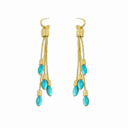 Dakini Turquoise Tassel Earrings - ORMIRO