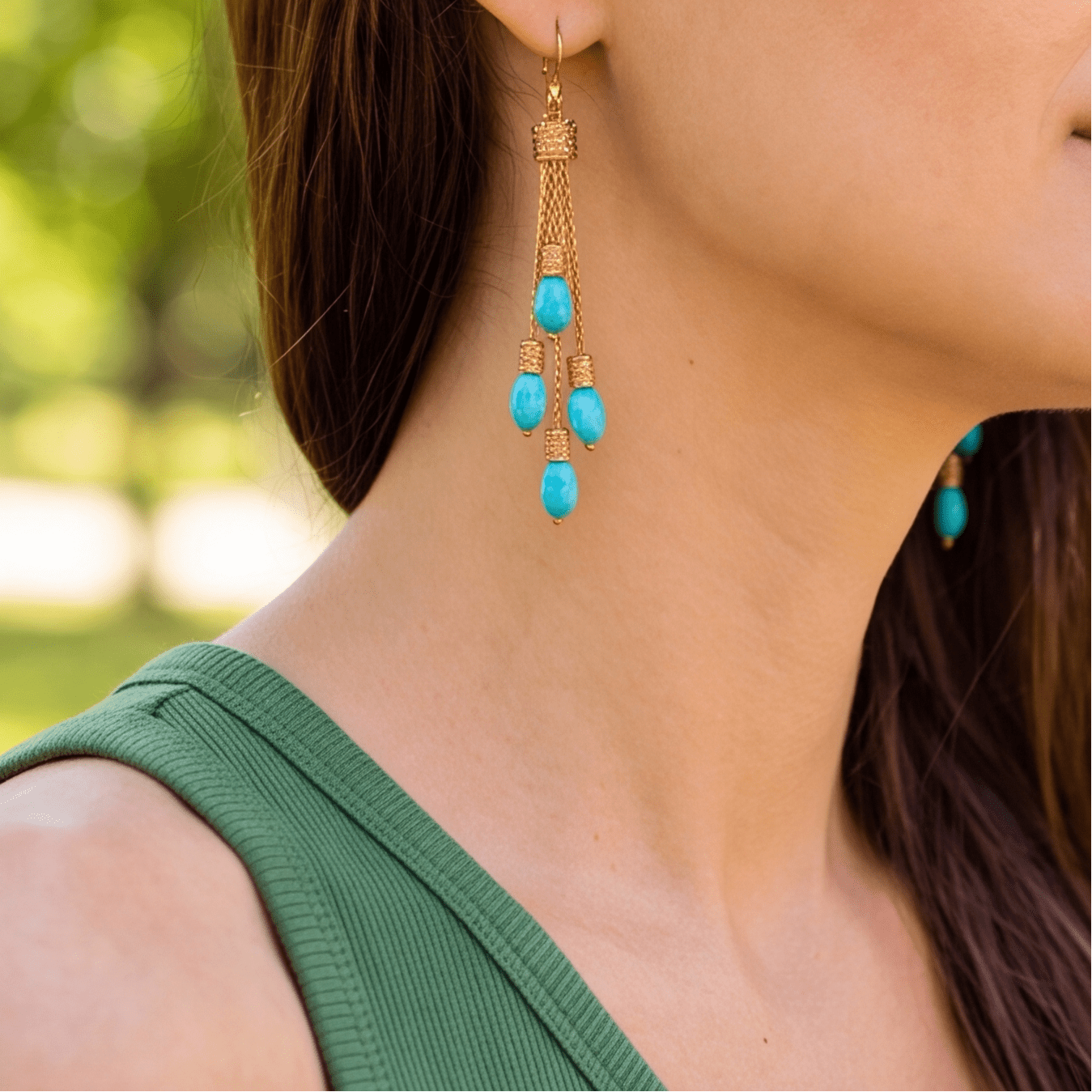 Dakini Turquoise Tassel Earrings - ORMIRO