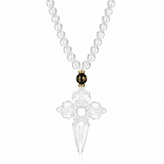 Double Vajra & Phurba Crystal Necklace - ORMIRO