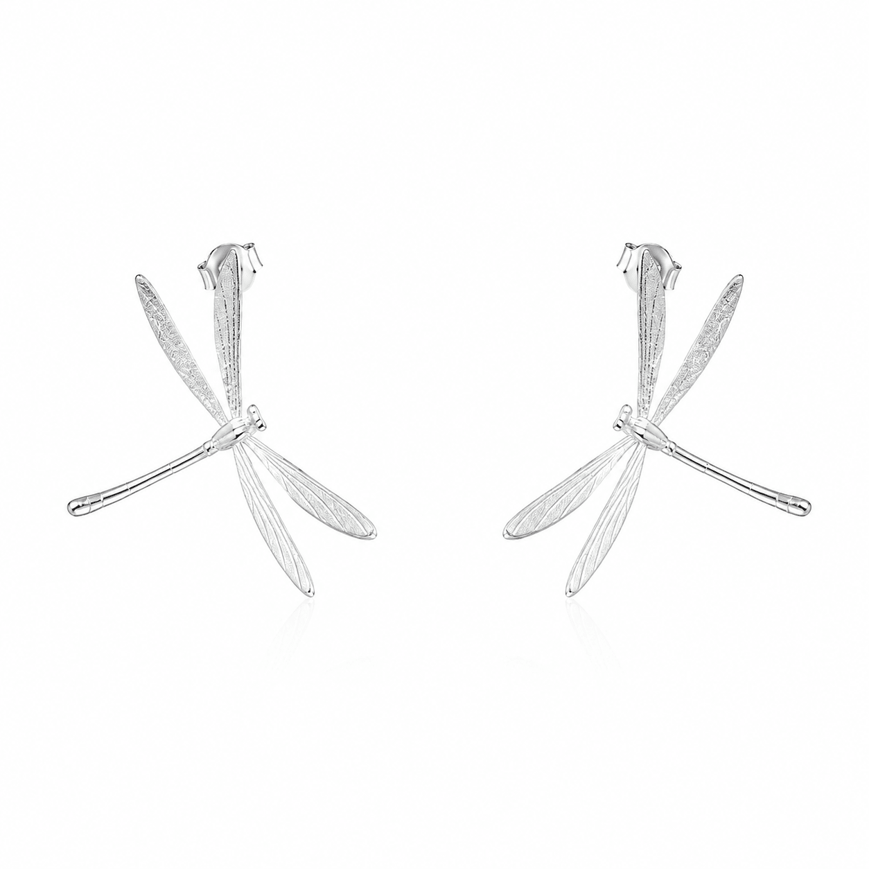 Dragonfly Whisper Silver Earrings - ORMIRO