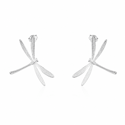 Dragonfly Whisper Silver Earrings - ORMIRO