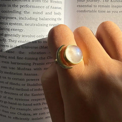 Eclipse Moonstone Gold Vermeil Ring - ORMIRO