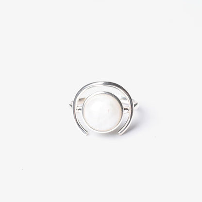 Eclipse Moonstone Silver Ring - ORMIRO