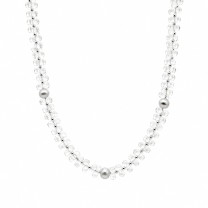 Elara Clear Quartz Beaded Necklace - ORMIRO