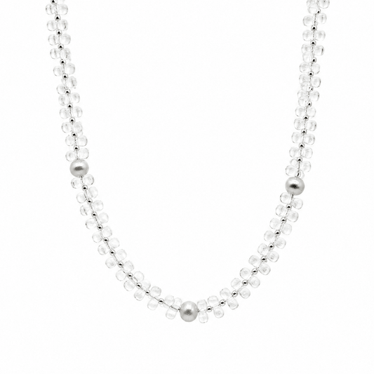 Elara Clear Quartz Beaded Necklace - ORMIRO