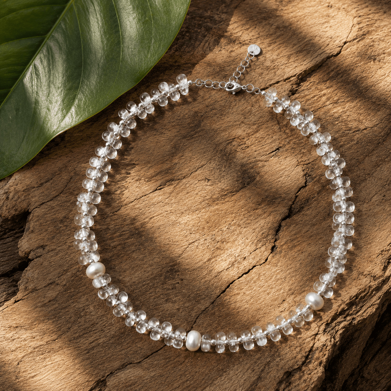 Elara Clear Quartz Beaded Necklace - ORMIRO
