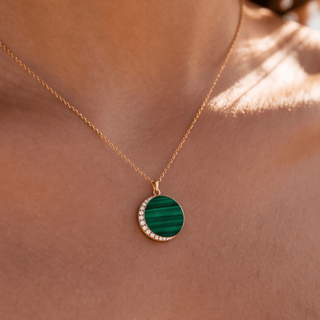 Emerald Planet Malachite Gold Vermeil Necklace - ORMIRO
