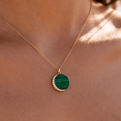 Emerald Planet Malachite Gold Vermeil Necklace - ORMIRO