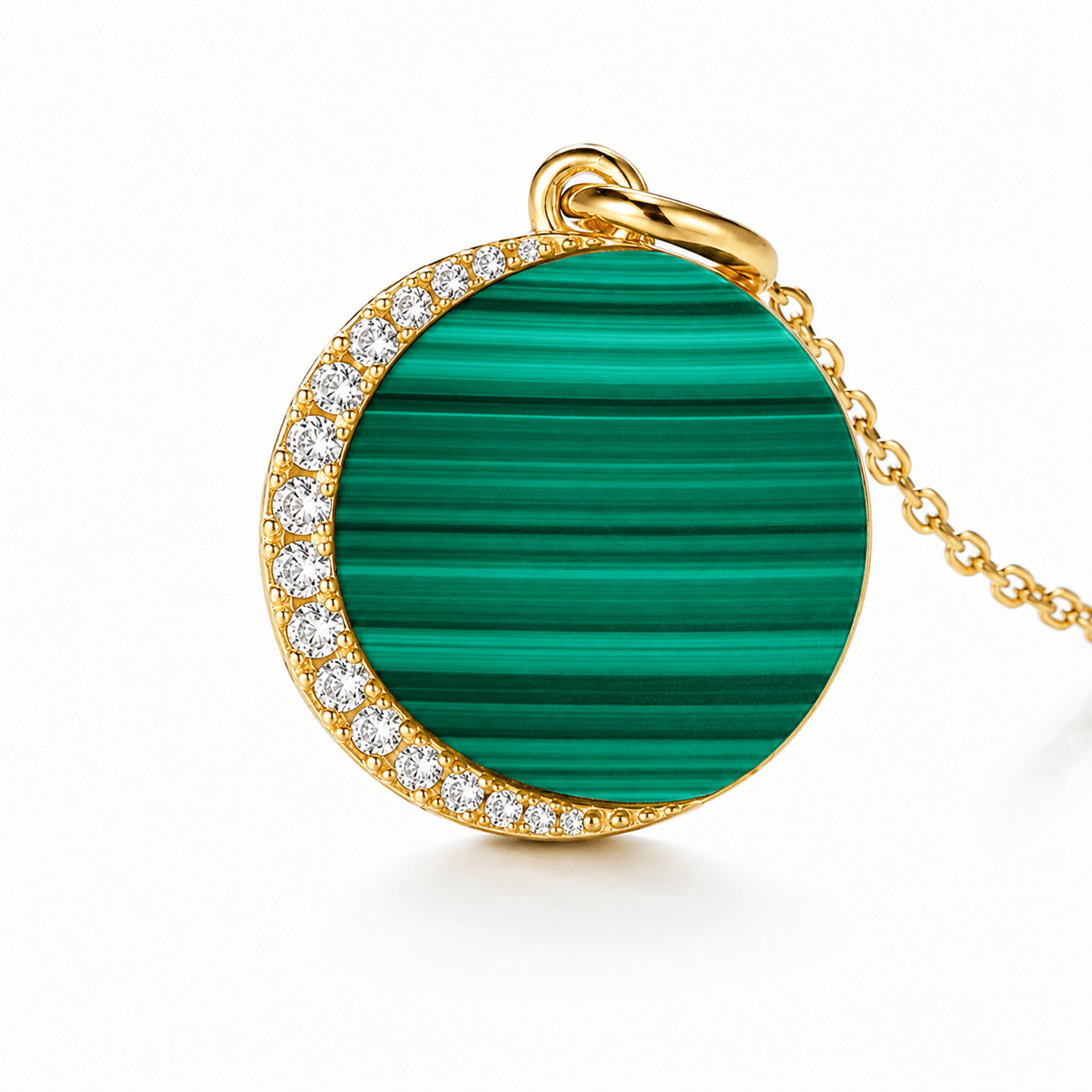 Emerald Planet Malachite Gold Vermeil Necklace - ORMIRO