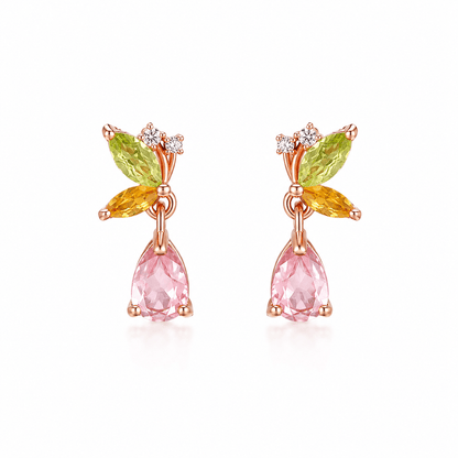Fairy Wings Tourmaline Gemstone Stud Earrings - ORMIRO