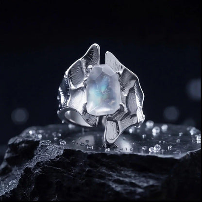 Glacier Clear Quartz Silver Ring - ORMIRO