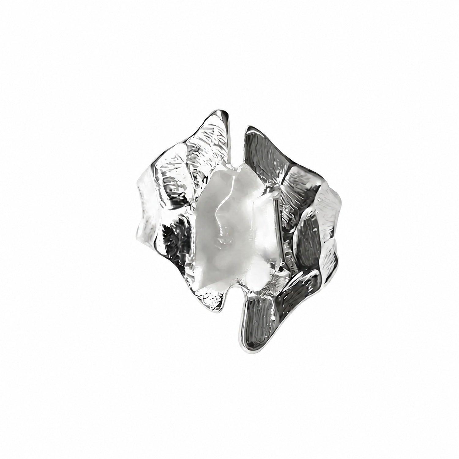 Glacier Clear Quartz Silver Ring - ORMIRO