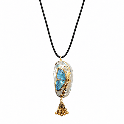 Hand-painted Butterfly Shell Necklace - ORMIRO