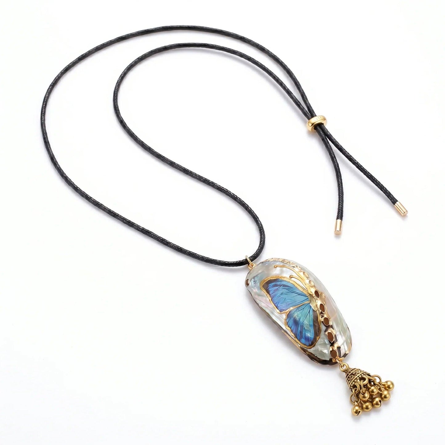 Handpainted Butterfly Shell Necklace - ORMIRO