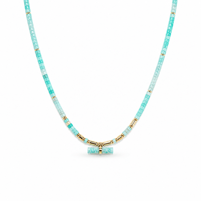 Hebe Amazonite T-Bar Necklace - ORMIRO
