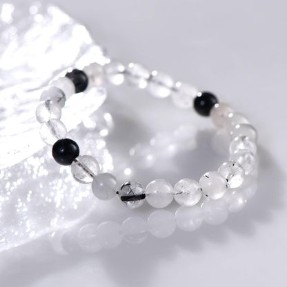 Hectate Black Tourmaline & Clear Quartz Bracelet - ORMIRO