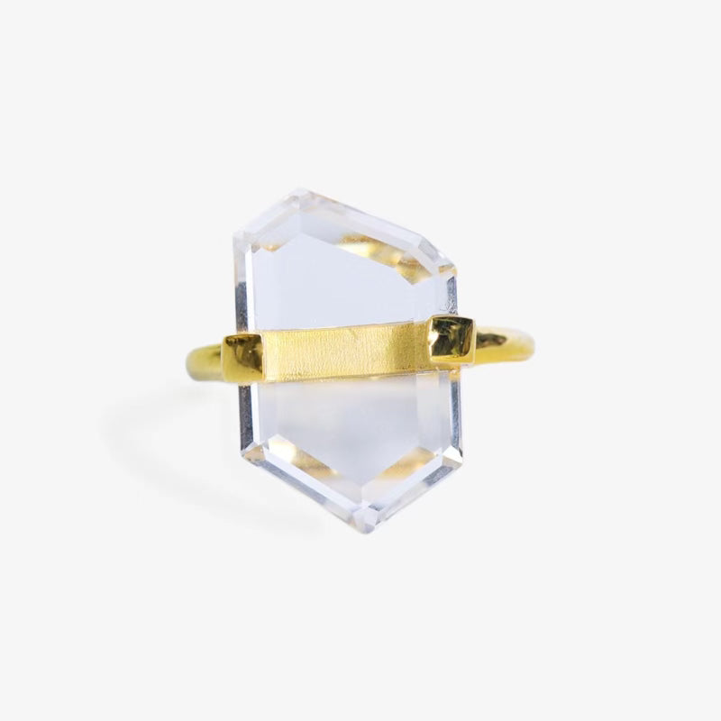 Hexagon Clear Quartz Ring - ORMIRO