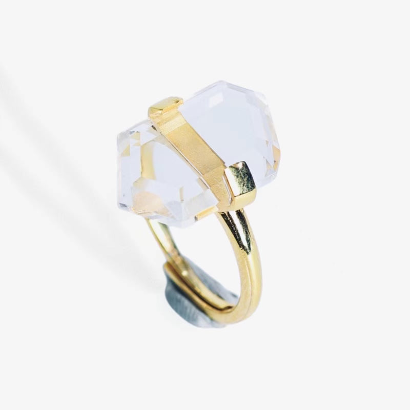 Hexagon Clear Quartz Ring - ORMIRO