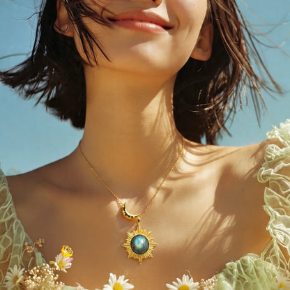 Sun and Moon Labradorite  Necklace