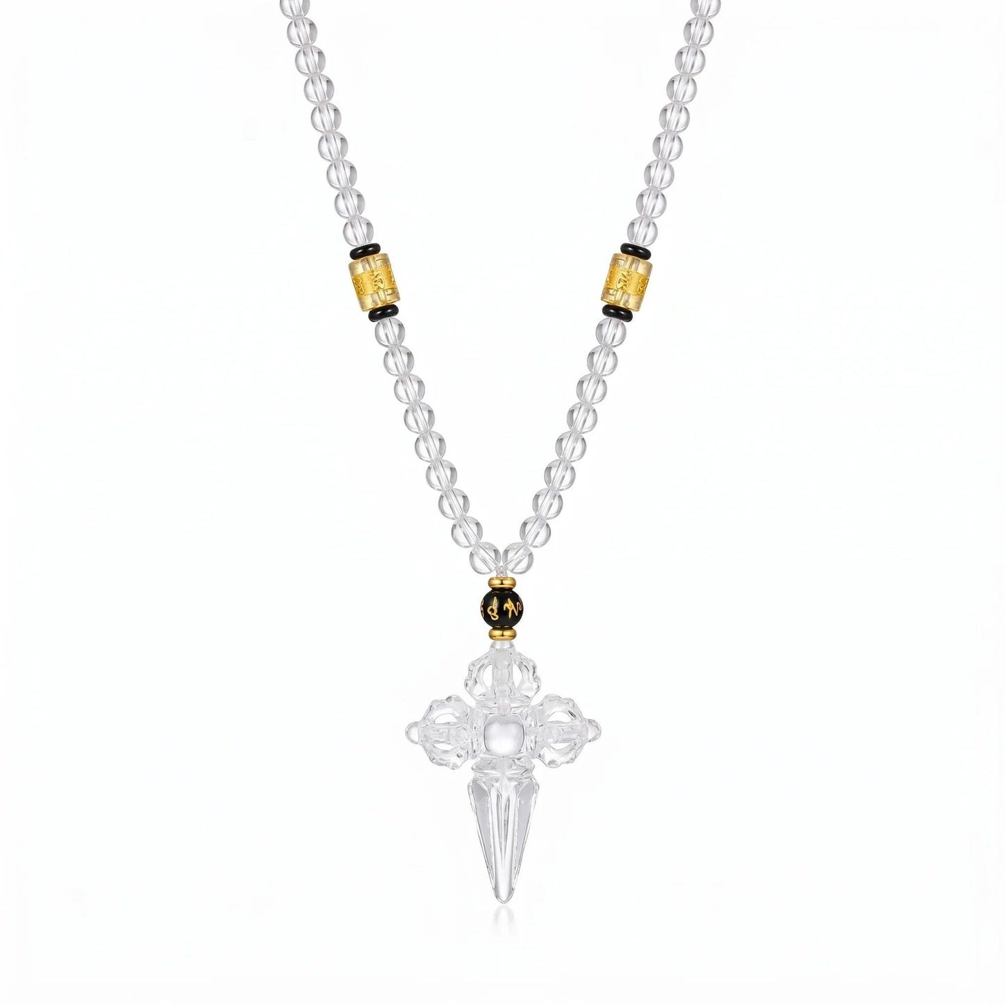 Crystal Double Vajra Dorje Phurba Necklace