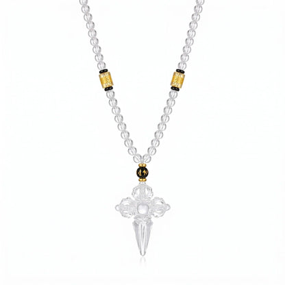 Crystal Double Vajra Dorje Phurba Necklace