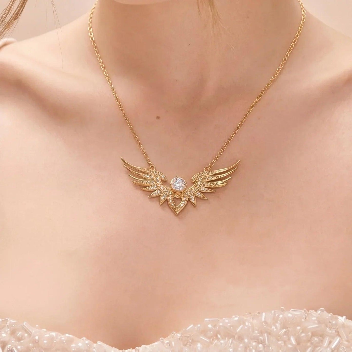 Winged Heart Gold Vermeil Necklace