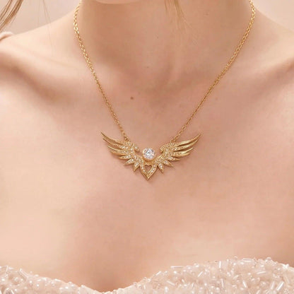 Winged Heart Gold Vermeil Necklace