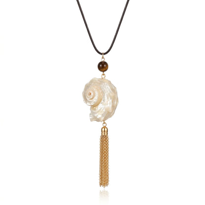 Siren Shell & Tassel Necklace