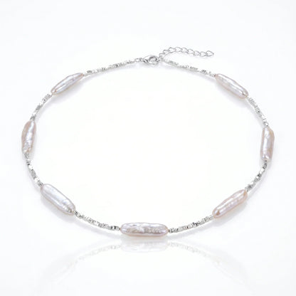 Neried Baroque Pearl & Beaded Silver Necklace