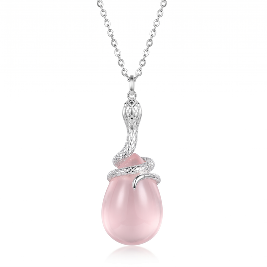 Kundalini Snake Rose Quartz Necklace