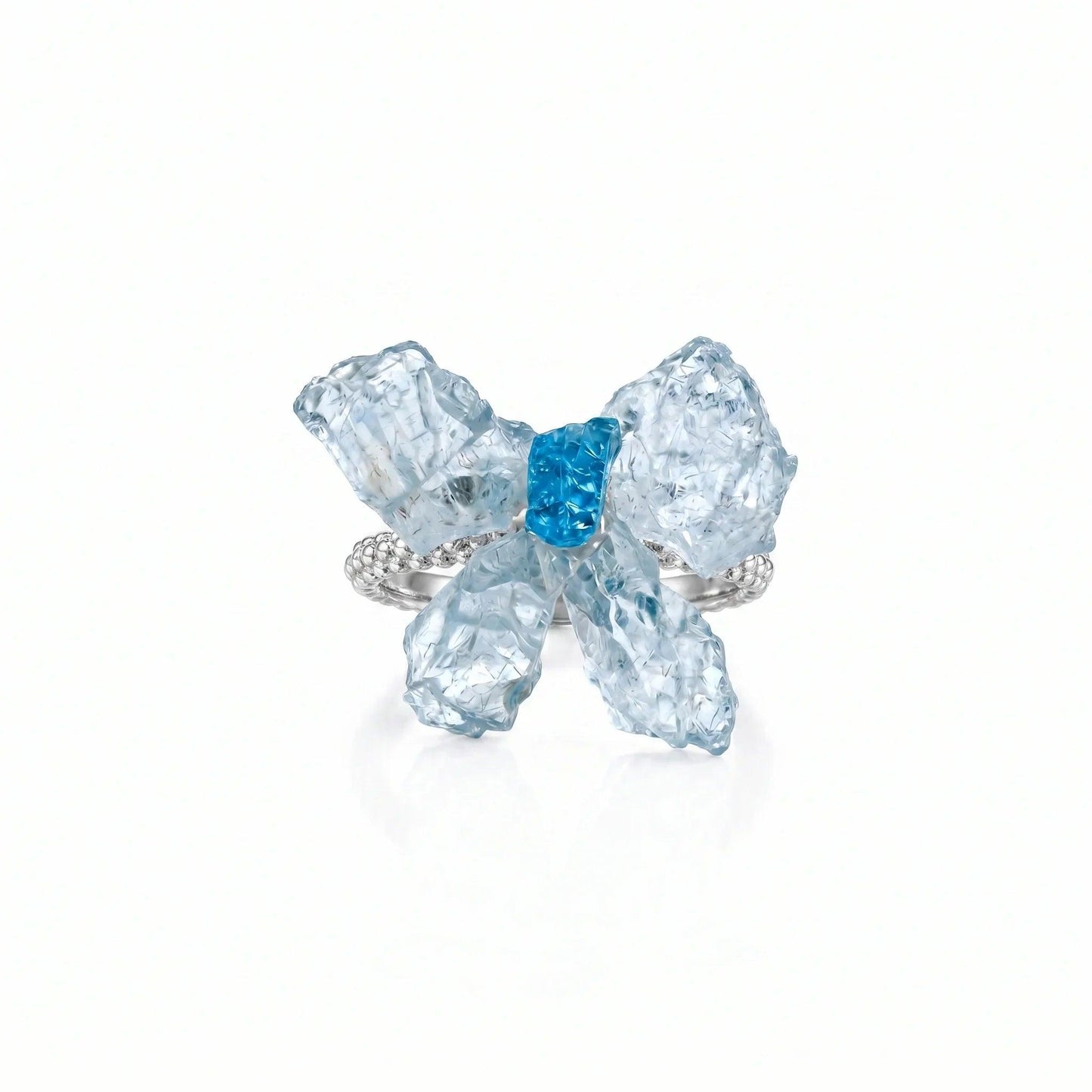 Psyche Aquamarine & Blue Apatite Butterfly Ring