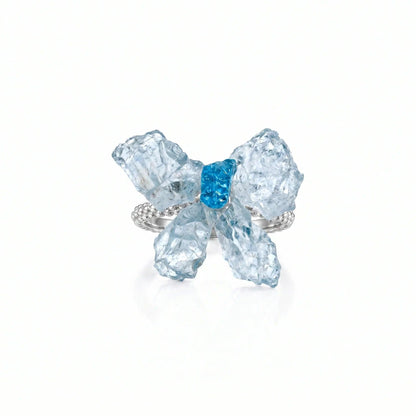 Psyche Aquamarine & Blue Apatite Butterfly Ring