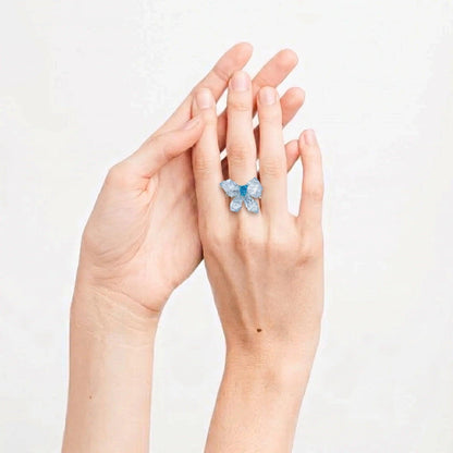 Psyche Aquamarine & Blue Apatite Butterfly Ring