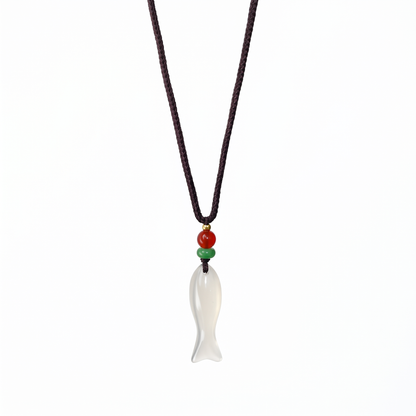 Moon River Chalcedony & Agate Fish Necklace