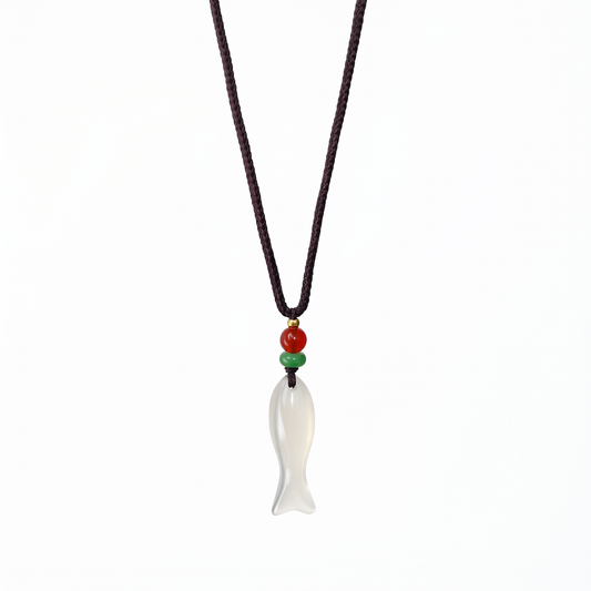 Moon River Chalcedony & Agate Fish Necklace